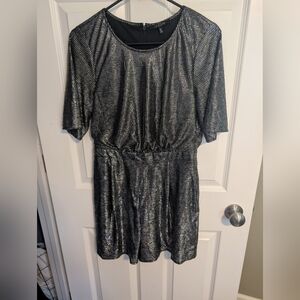 19 Cooper Black and Silver Mini Dress